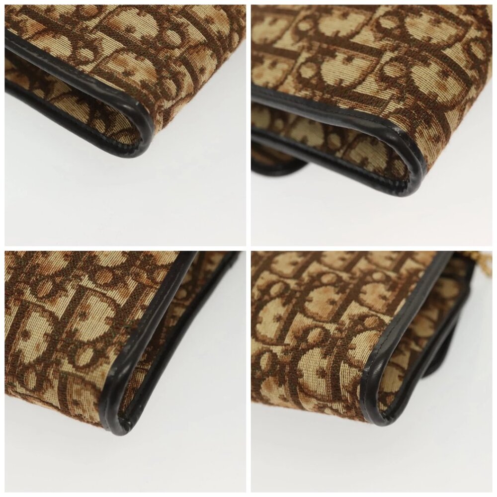 Christian Dior Trotter Canvas Chain Shoulder Bag Brown Gold Auth gh553 - Picture 16 of 16